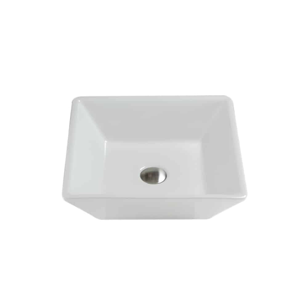 Porcelain Square Bathroom Sink 16-3/8